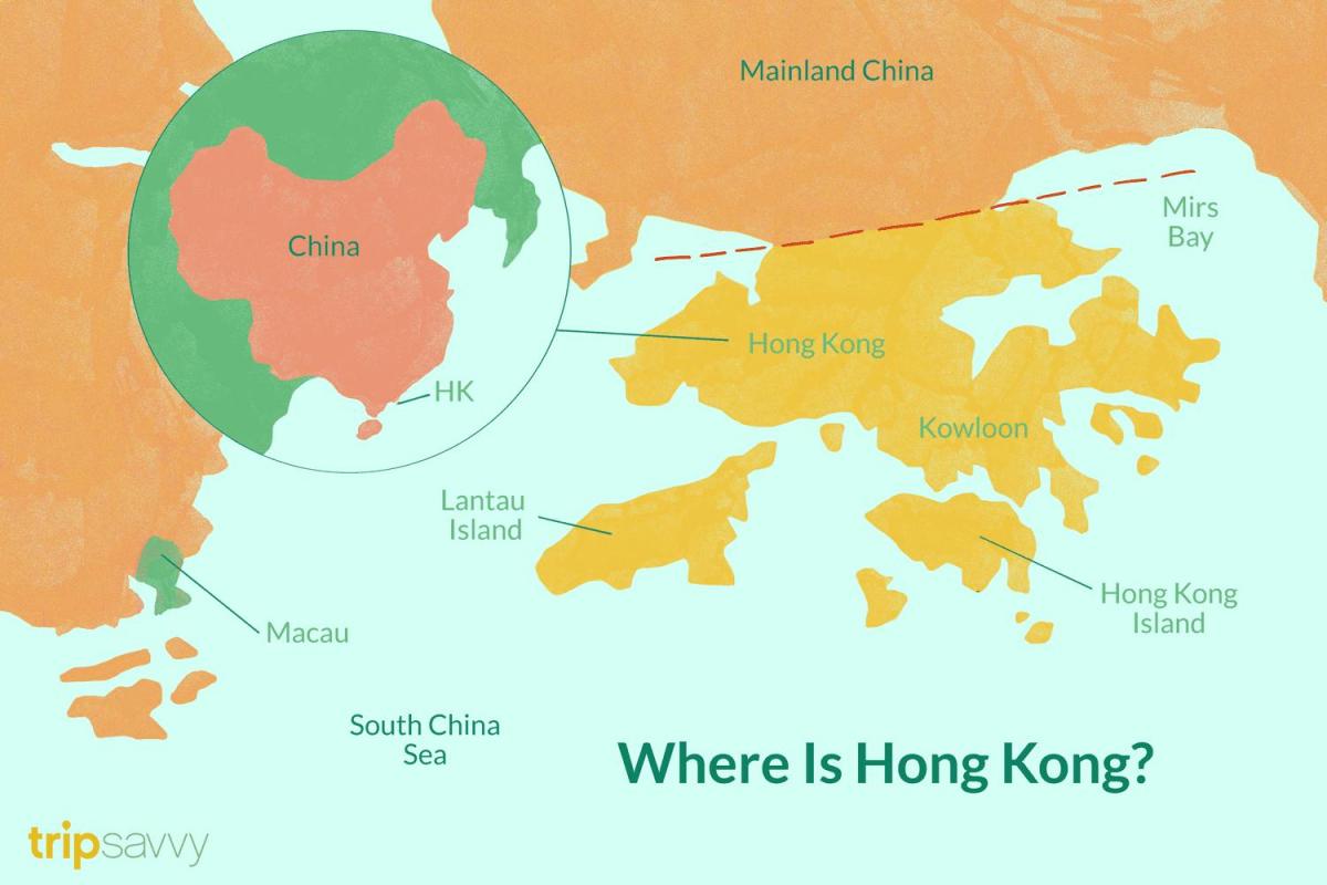 Hong Kong on China map